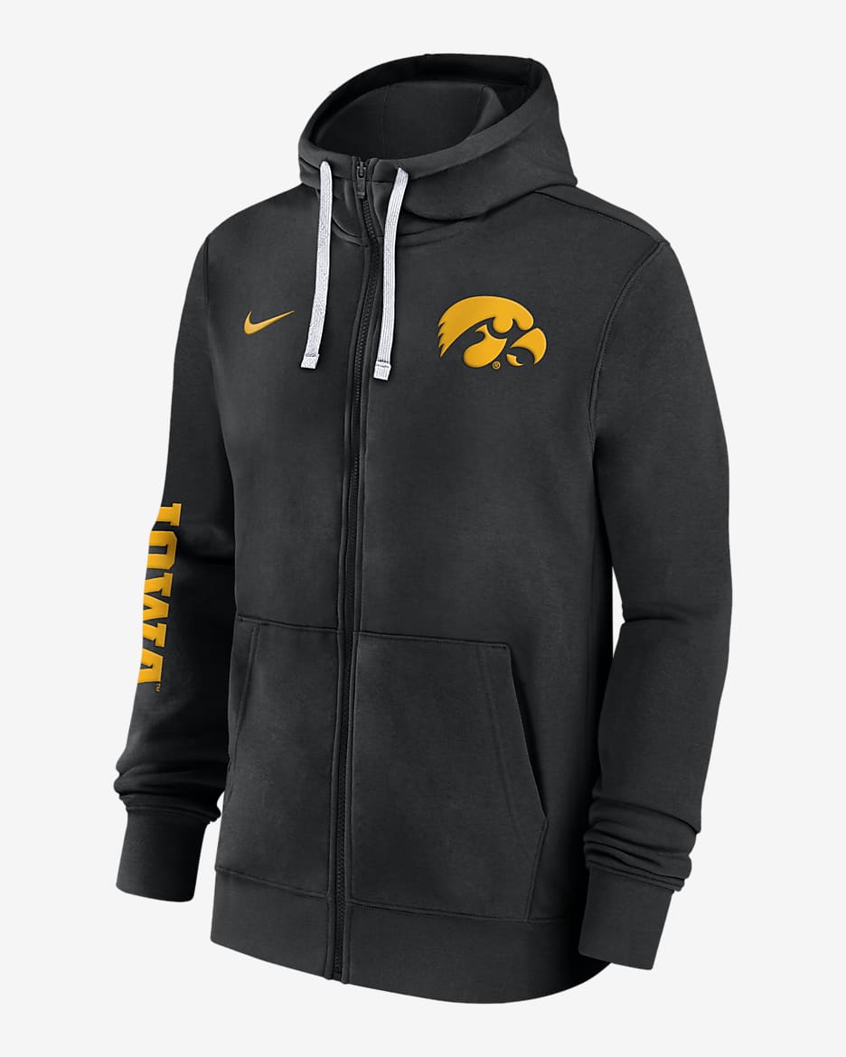 Iowa Hawkeyes Sideline Team Issue Men s Nike College Full Zip Hoodie